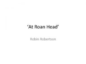 Robin robertson poet