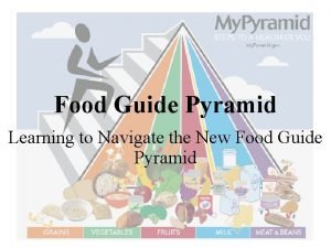 Food Guide Pyramid Learning to Navigate the New