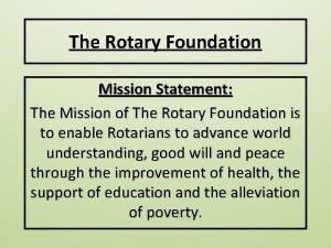 Rotary mission statement