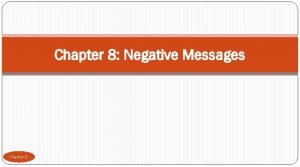 Chapter 8 Negative Messages Chapter 8 Highlights q