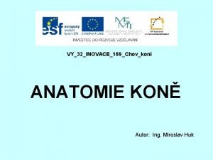 VY32INOVACE169Chovkon ANATOMIE KON Autor Ing Miroslav Huk Zznamov