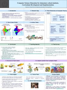 Computer Science Education for elementary school students Curriculum