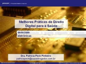 Melhores Prticas de Direito Digital para a Sade