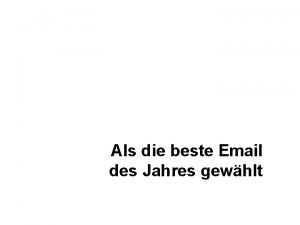 Als die beste Email des Jahres gewhlt Wenn