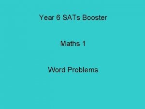 Sats booster maths