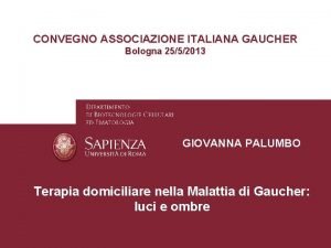 CONVEGNO ASSOCIAZIONE ITALIANA GAUCHER Bologna 2552013 GIOVANNA PALUMBO