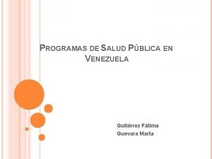 Programas de salud en venezuela