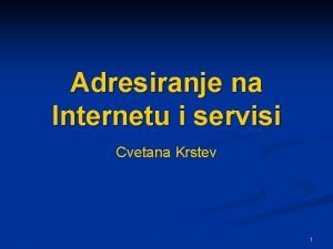 Sta se sve moze adresirati na internetu