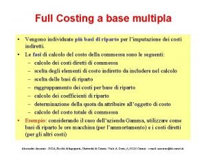 Full costing base multipla