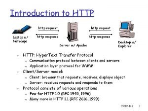 Introduction to HTTP Laptop w Netscape r m