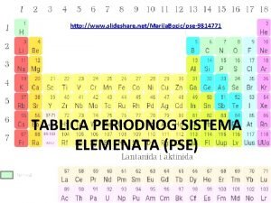 Periodni sustav elemenata ppt