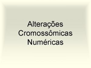 Alteraes Cromossmicas Numricas Caritipo Masculino Normal 46 XY