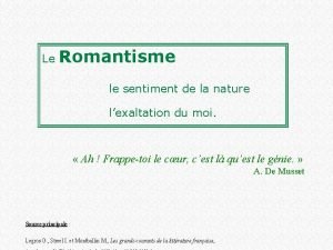 Le romantisme et la nature