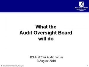 Role of audit oversight board in malaysia