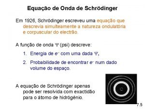 Equação de onda de schrodinger Equação de onda de schrodinger