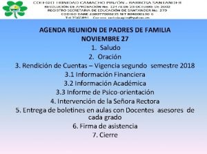 Agenda de reunión de padres de familia