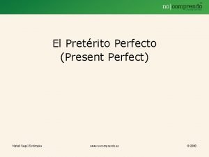 Presente perfecto spanish
