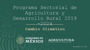 Programa sectorial de agricultura