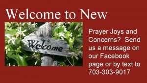 Joys and concerns prayer