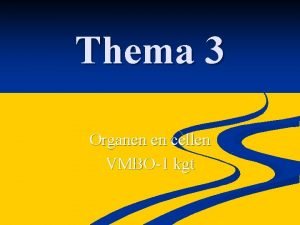 Thema 3 Organen en cellen VMBO1 kgt De
