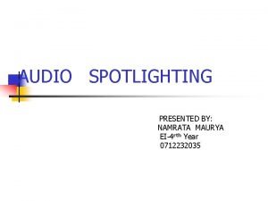 Audio spot lighting