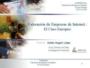 Valoracin de Empresas de Internet El caso Europeo