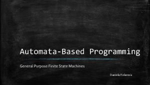 Automata-based programming