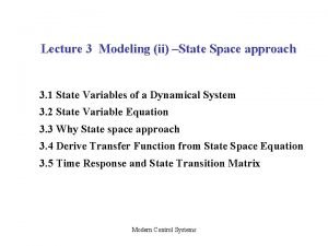 State space to transfer function