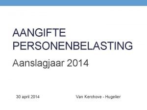 Taxonweb aanslagjaar 2014 Taxonweb aanslagjaar 2014