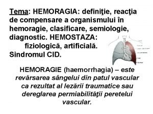 Hemostaza definitie