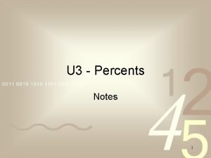 U 3 Percents Notes 1 Introduction We recommend