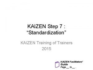 Kaizen standardisation