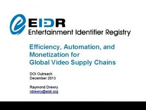 Entertainment identifier registry