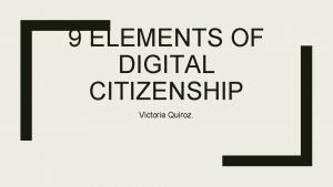 Elements of digital citizenship