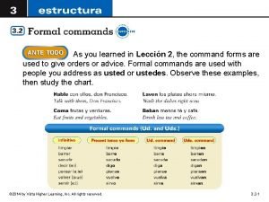 Escucharlo (ud.) afirmativo: 1 of 2 . negativo: 2 of 2