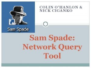 COLIN OHANLON NICK CIGANKO Sam Spade Network Query