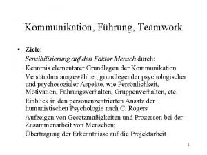 Kommunikation Fhrung Teamwork Ziele Sensibilisierung auf den Faktor