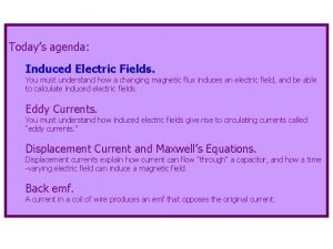 Induced electric fields