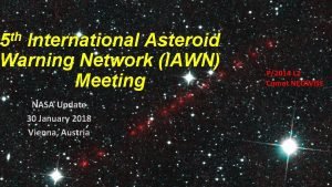 International asteroid warning network