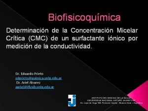 Biofisicoqumica Determinacin de la Concentracin Micelar Crtica CMC