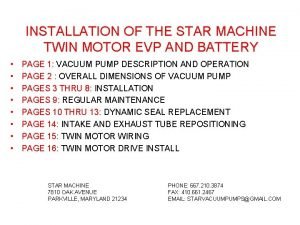 Star machine vacuum pump