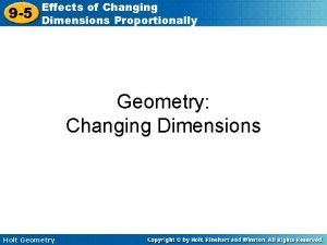 Changing dimensions geometry