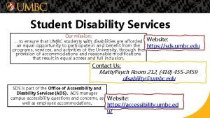 Umbc student disability services