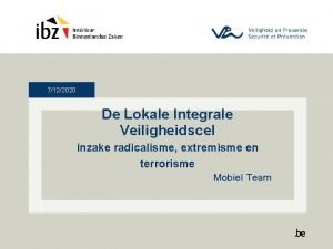 7122020 De Lokale Integrale Veiligheidscel inzake radicalisme extremisme