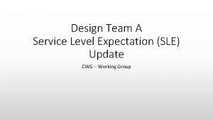 Service level expectation
