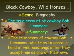 Black cowboy, wild horses comprehension questions