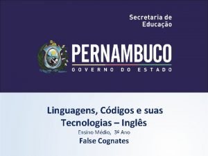 Linguagens Cdigos e suas Tecnologias Ingls Ensino Mdio