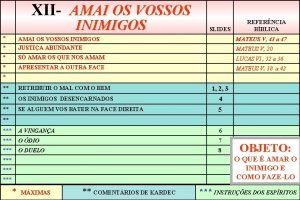 XII AMAI OS VOSSOS INIMIGOS SLIDES REFERNCIA BBLICA