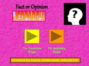 Fact or opinion activity
