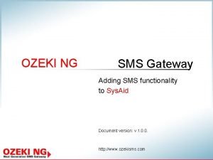 Ozeki ng sms gateway